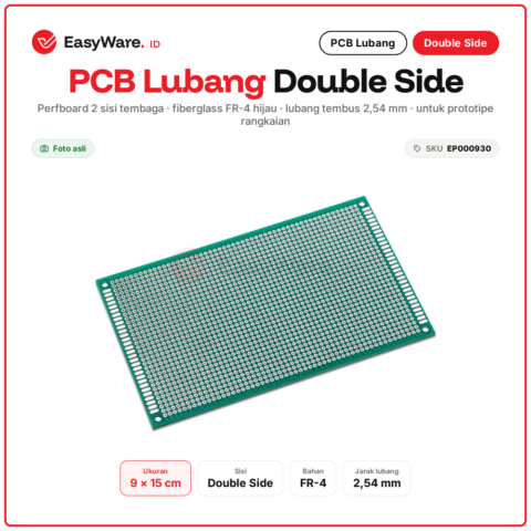 PCB Lubang Double Side 9x15 cm Perfboard FR4 Fiberglass Hijau PTH Matrix Board 2.54mm untuk Prototipe