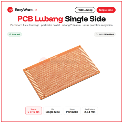 PCB Lubang Single Side 9x15 cm Perfboard Pertinaks Coklat Matrix Board 2.54mm untuk Prototipe Rangkaian