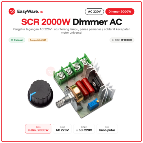 Modul SCR Dimmer AC 220V 2000W Pengatur Tegangan Kecepatan Motor Universal Lampu Solder Pemanas Voltage Regulator
