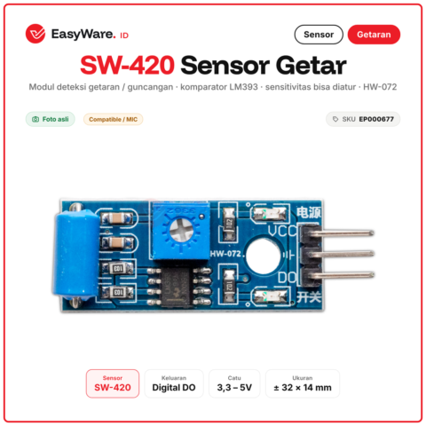 Modul Sensor Getar SW-420 Vibration Sensor Getaran LM393 Digital Output HW-072 Arduino ESP32