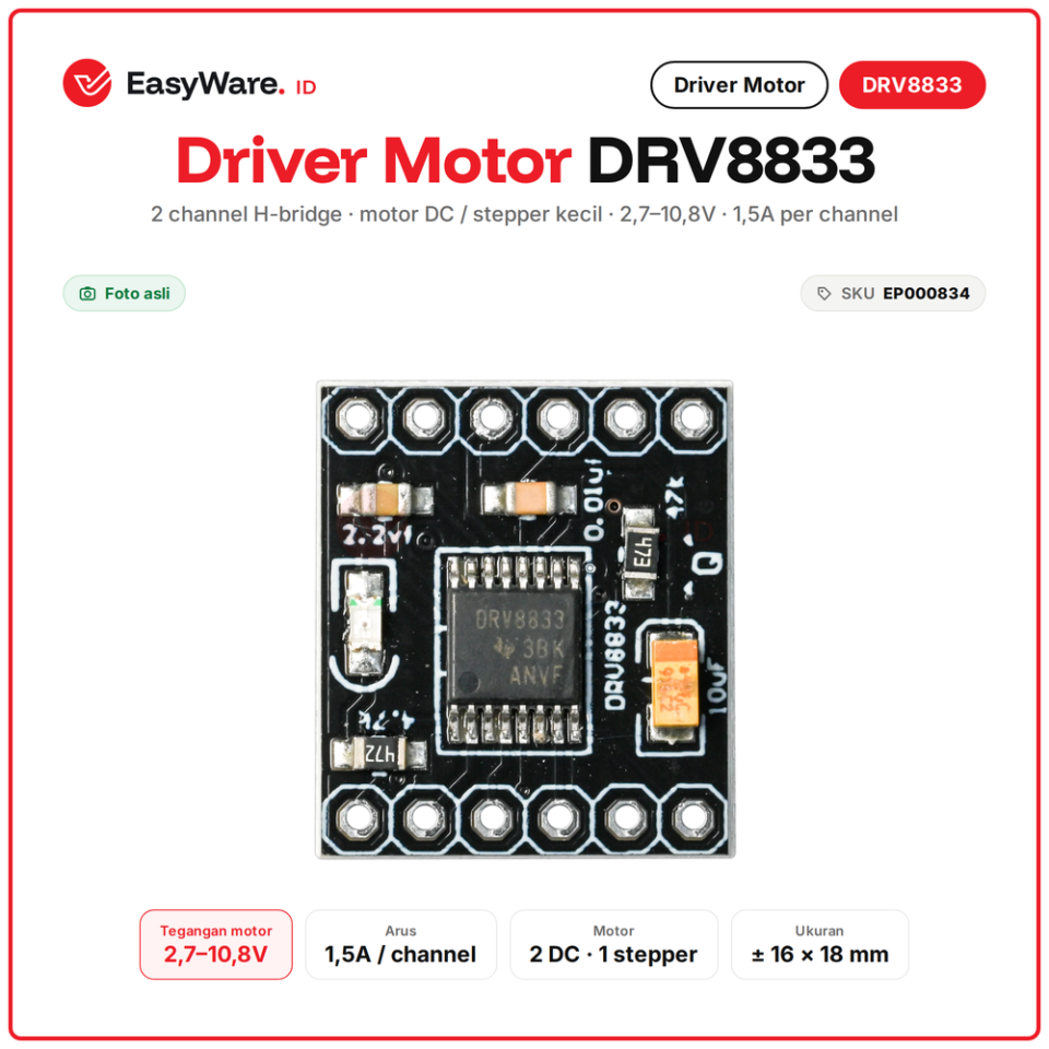 Modul Driver Motor DRV8833 2 Channel Dual H-Bridge 1.5A