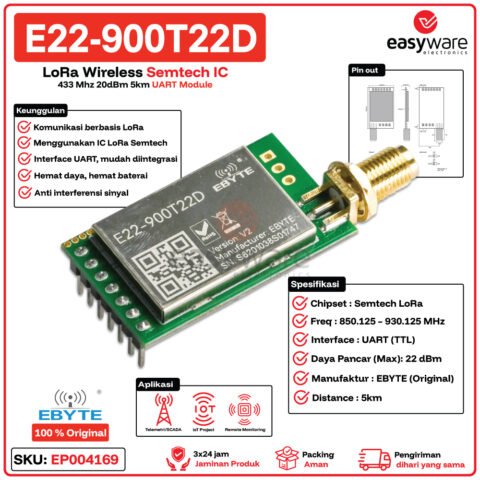 EBYTE E22-900T22D Modul LoRa Semtech 900MHz 22dBm UART 5km