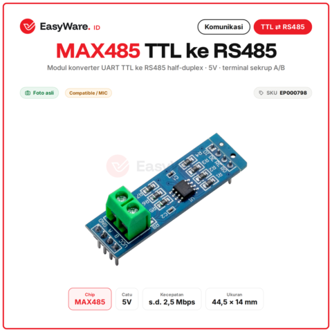 Modul MAX485 TTL to RS485 Converter Half Duplex 5V untuk Arduino ESP32 Modbus RTU Komunikasi Jarak Jauh