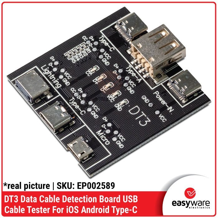 DT3 Data Cable Detection Board USB Cable Tester For iOS Android Type-C