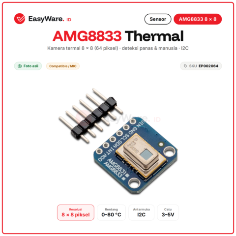 Modul Sensor Kamera Termal AMG8833 8x8 Thermal Camera IR Array I2C Grid-EYE Arduino ESP32