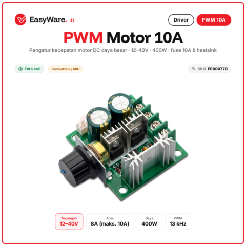 Modul PWM DC Motor Speed Controller 10A 12-40V 400W Pengatur Kecepatan Motor DC Knob Fuse