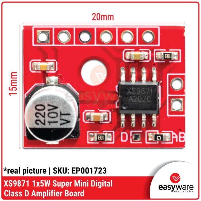 XS9871 Modul Amplifier Digital Class D Mono 1x5W Super Mini