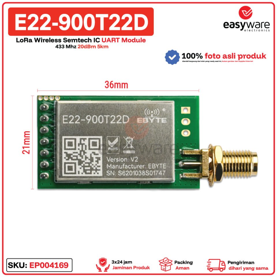 EBYTE E22-900T22D Modul LoRa Semtech 900MHz 22dBm UART 5km