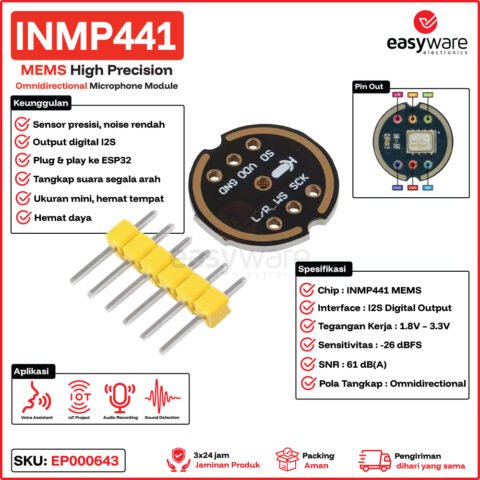 INMP441 Modul Microphone MEMS Omnidirectional I2S Digital
