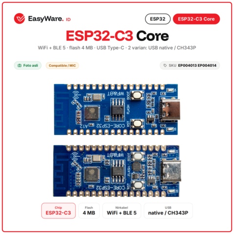 Board ESP32-C3 Core WiFi Bluetooth BLE 5 Flash 4MB USB Type-C Native atau CH343P RISC-V IoT 2 Varian