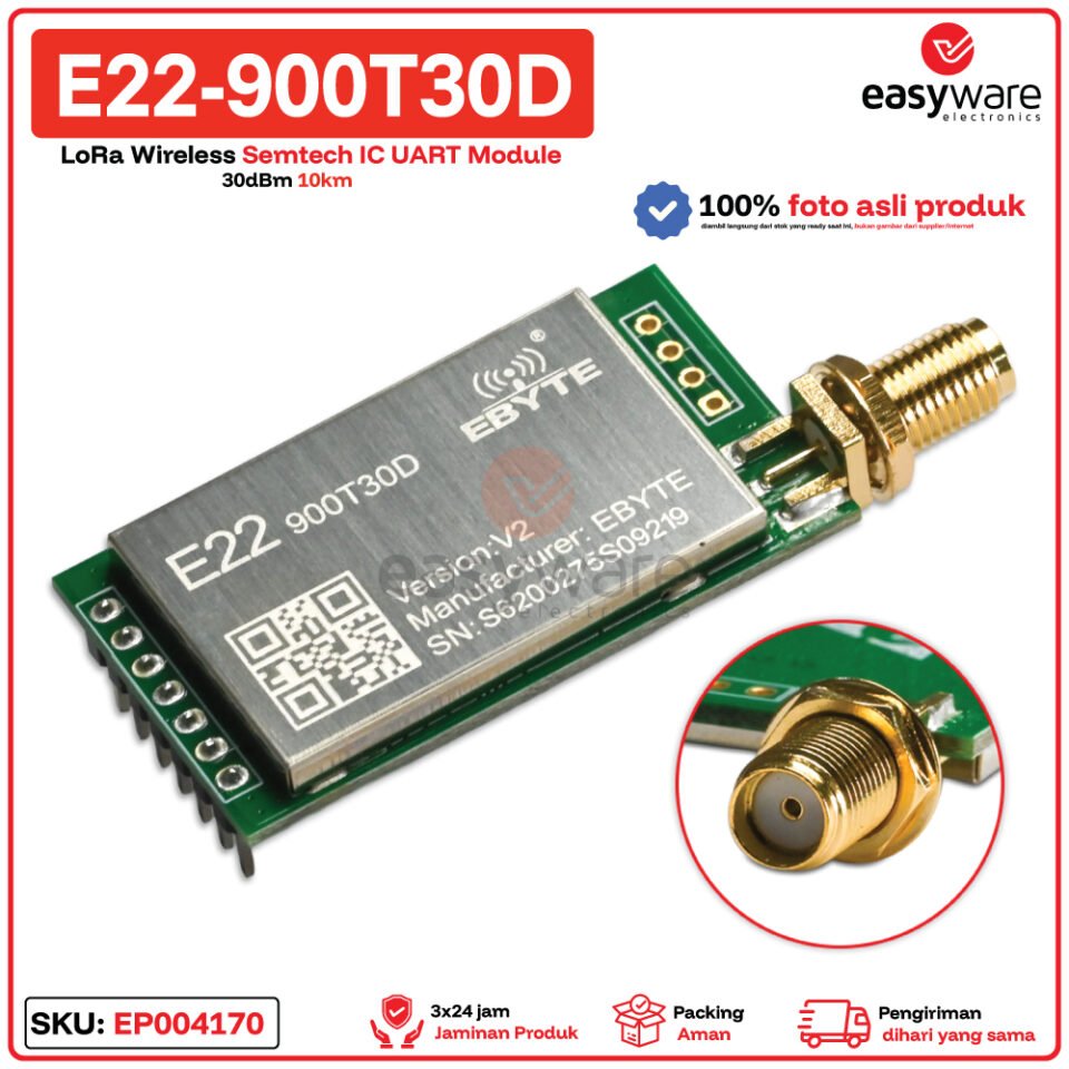 EBYTE E22-900T30D Modul LoRa Semtech SX1262 900MHz 30dBm UART 10km