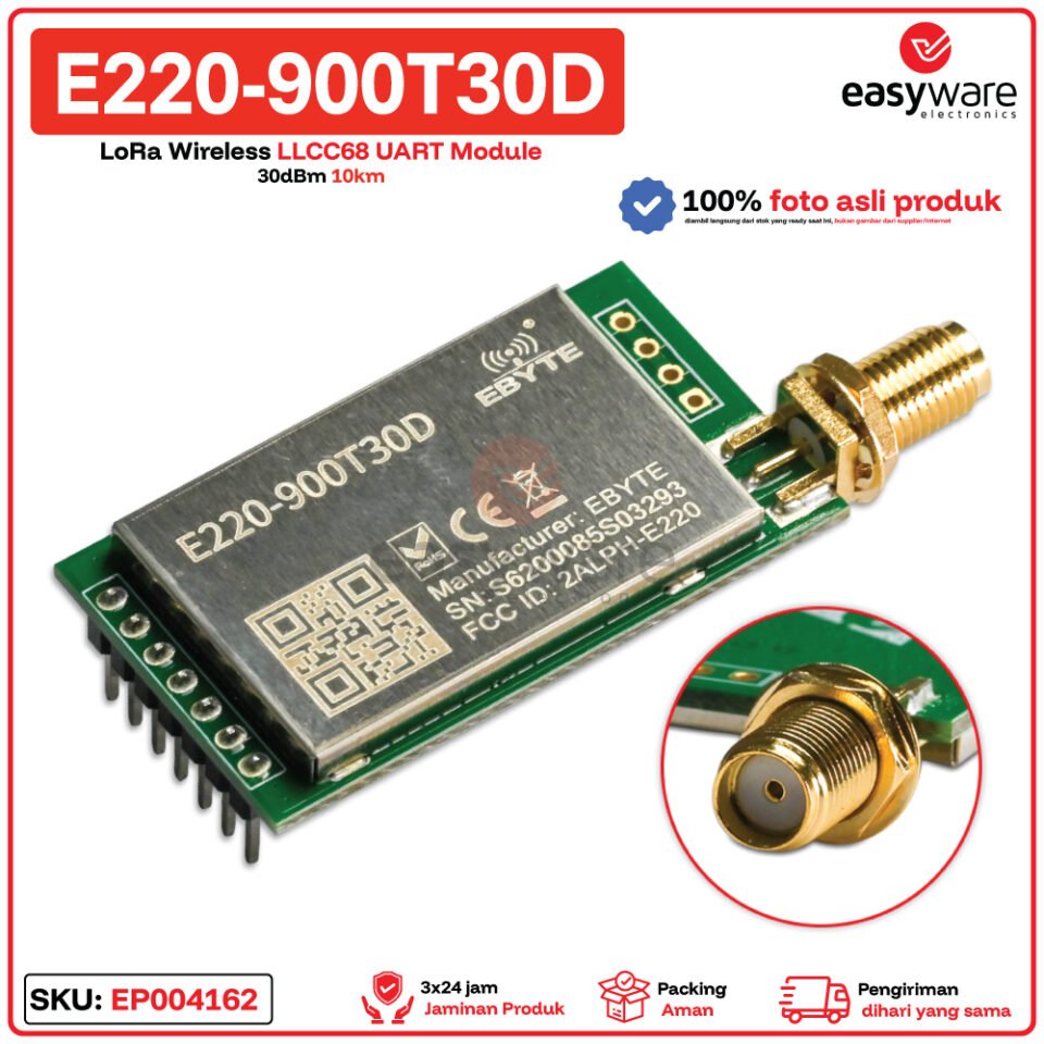 E220-900T30D Modul Wireless LoRa 868/915MHz 30dBm 10km UART
