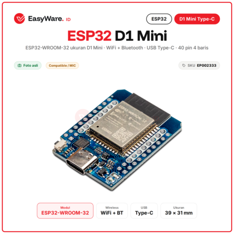ESP32 D1 Mini WROOM-32 WiFi Bluetooth USB Type-C MiniKit Development Board IoT Arduino