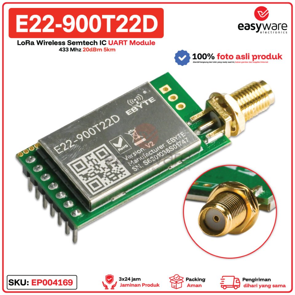 EBYTE E22-900T22D Modul LoRa Semtech 900MHz 22dBm UART 5km