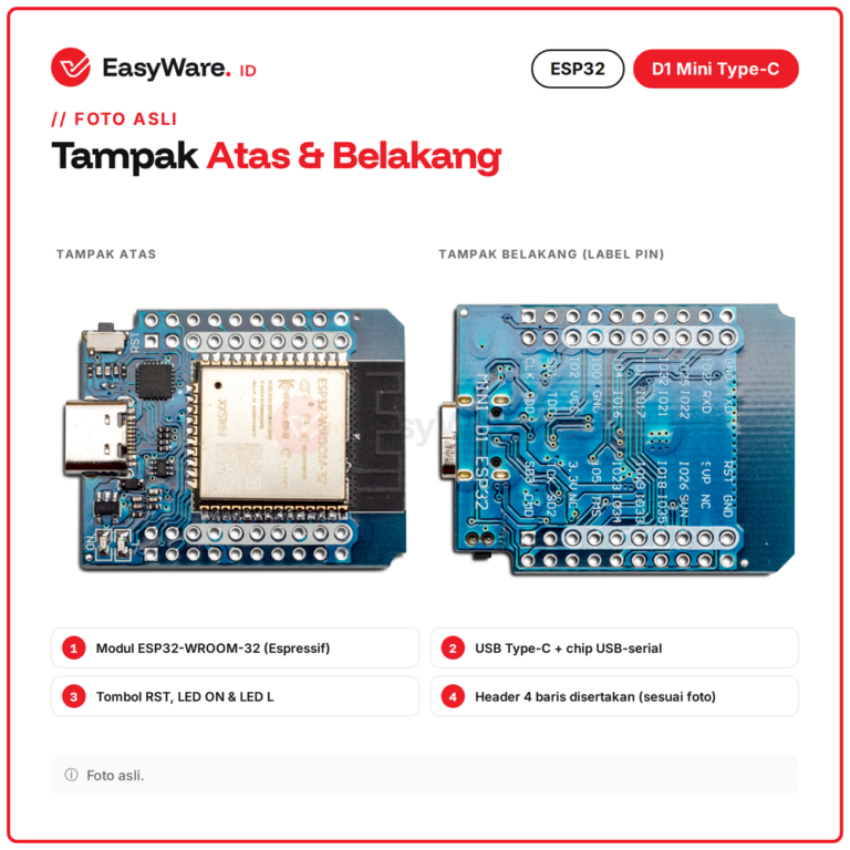 ESP32 D1 Mini WROOM-32 WiFi Bluetooth USB Type-C MiniKit Development ...
