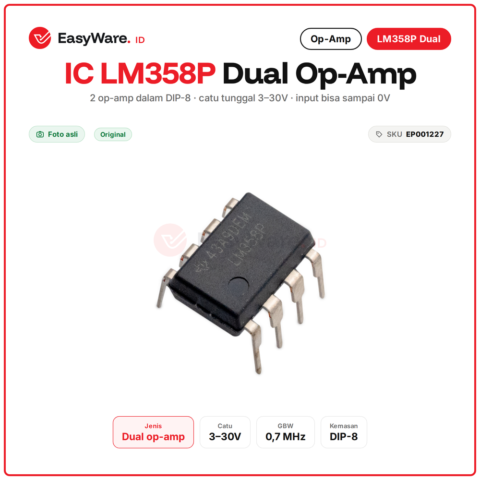 IC LM358P LM358 Dual Operational Amplifier DIP-8 Catu Tunggal 3-30V untuk Penguat Sensor Komparator Arduino Original